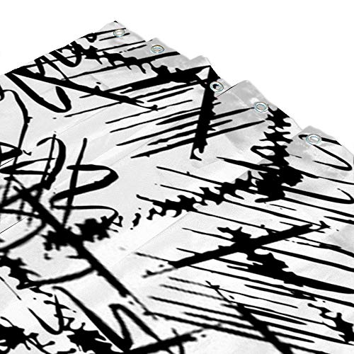 Rideau de douche imperméable à motifs lignes 66x72 inch