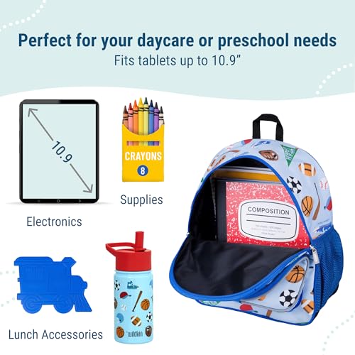 Image of Wildkin Kids 12-Inch Toddler Backpack - Lightweight School Bag for Daycare & Travel, Ages 3-7