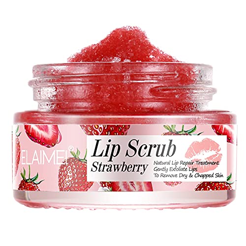 strawberry lip scrub amp repair exfoliator amp moisturizer for chapped dry and flaky lips