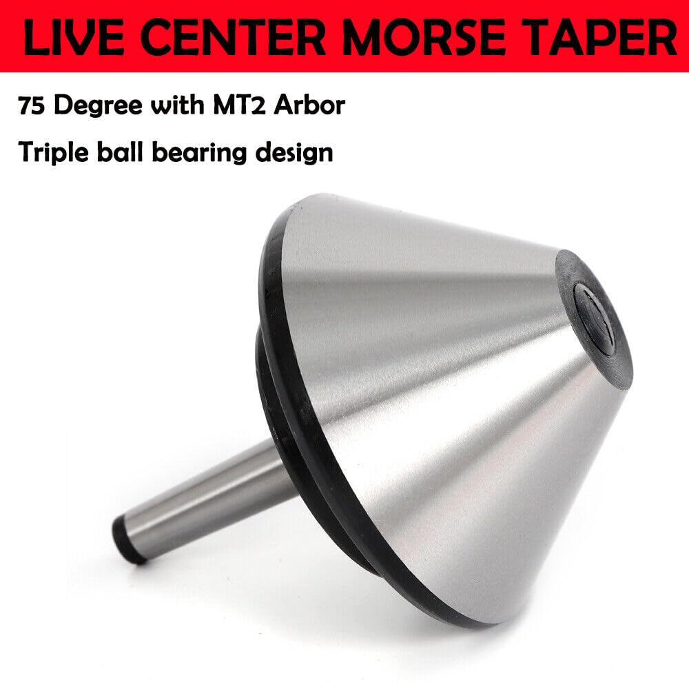 4.66" 120mm MT2 Bull Nose Live Center Morse Taper #2 Bull 75 Degree for Lathe