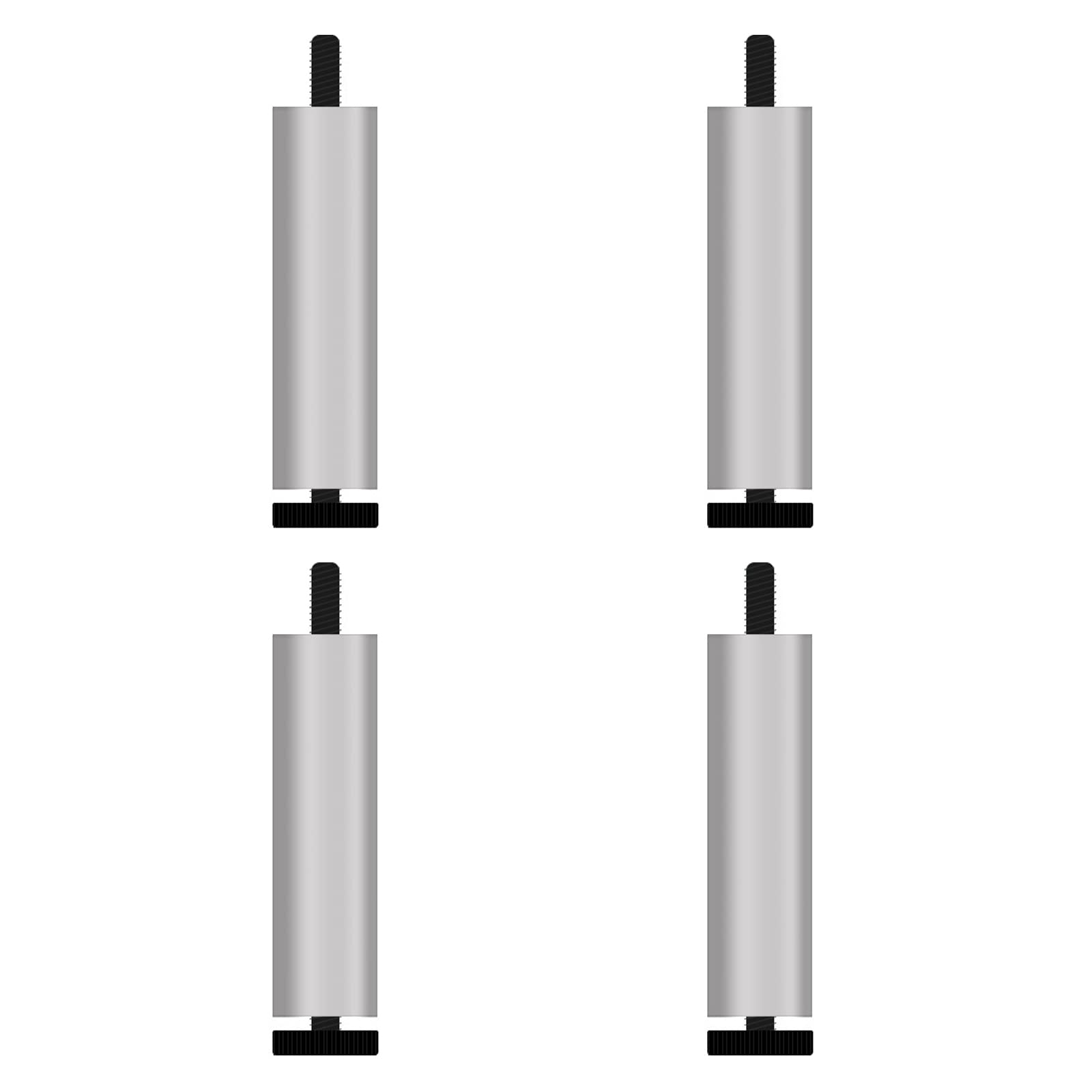 FCXURKOD Adjustable Metal Sofa Legs Set of 4 M6 Thread Round Replacement Legs for Furniture Chairs Beds - 20cm/7.87in Silver Height Adjustable Furniture Feet