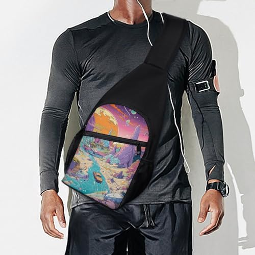 Sling Bag pequeña tipo mochila estilo Psychedelic Rock miniatura 7