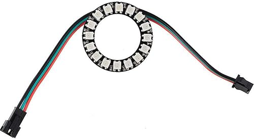 Anillo LED WS2812 de 16 bits con cable de enchufe SM2.54-3P, WS2812B 5050 Módulo LED RGB direccionable DC5V con controladores incorporados