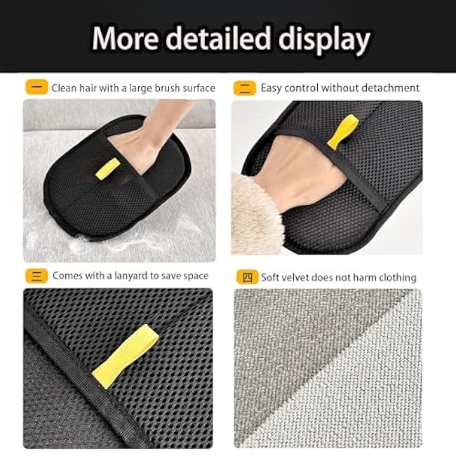 3 Pcs Pet Hair Remover Electrostatic Gloves£¬Pet Hair Removal Glove,Electrostatic Pet Hair Remover Gloves for Furniture, Carpet, and Car Seats - Reusable Pet Grooming Tool (3)-DRBHGQ1t