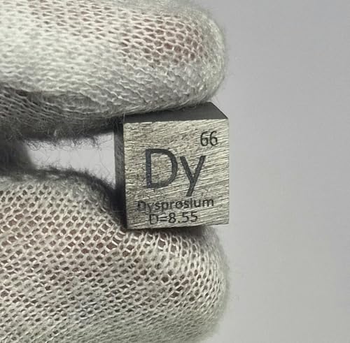 Image of 0.39 inch 10mm Dysprosium Metal Cube Dy up to 99.99% Pure Periodic Table Element Engraved Density Collection Science Education Display Block Cube + Acrylic Case Box - 1PC