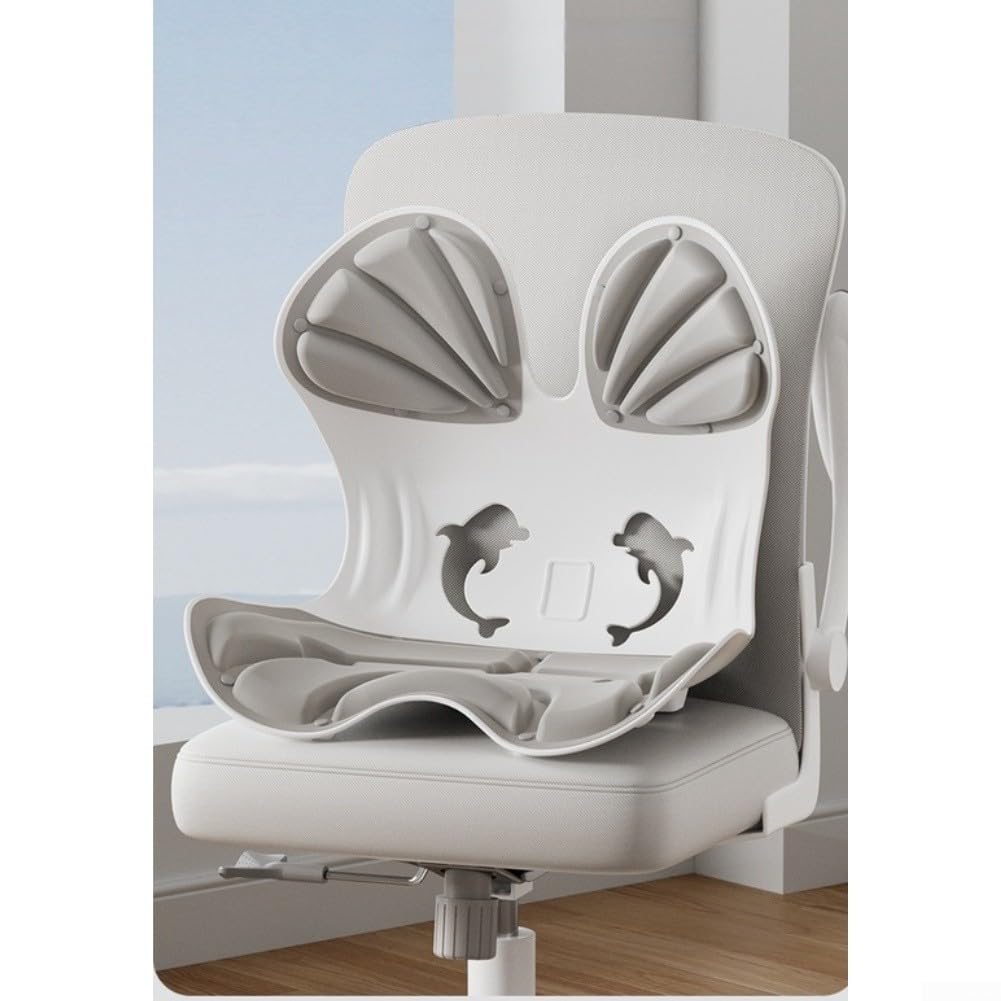 Cuscino di supporto lombare in memory foam, ergonomico, con design a 4 zone, sfoderabile e lavabile, per sedia da ufficio, auto, casa, postura ortopedica (nero)