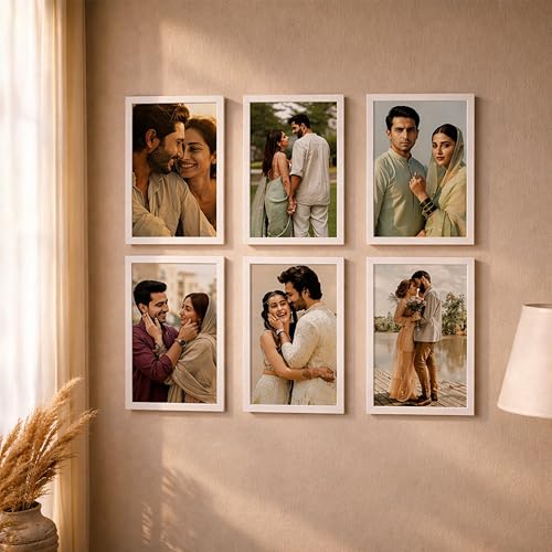 Image of Art Street Premium Photo Frame for living room, Classic Aesthetic Design Photo Frames for Photograph, Art Work, Kids Room Set of 6 (8x12 Inch, White)