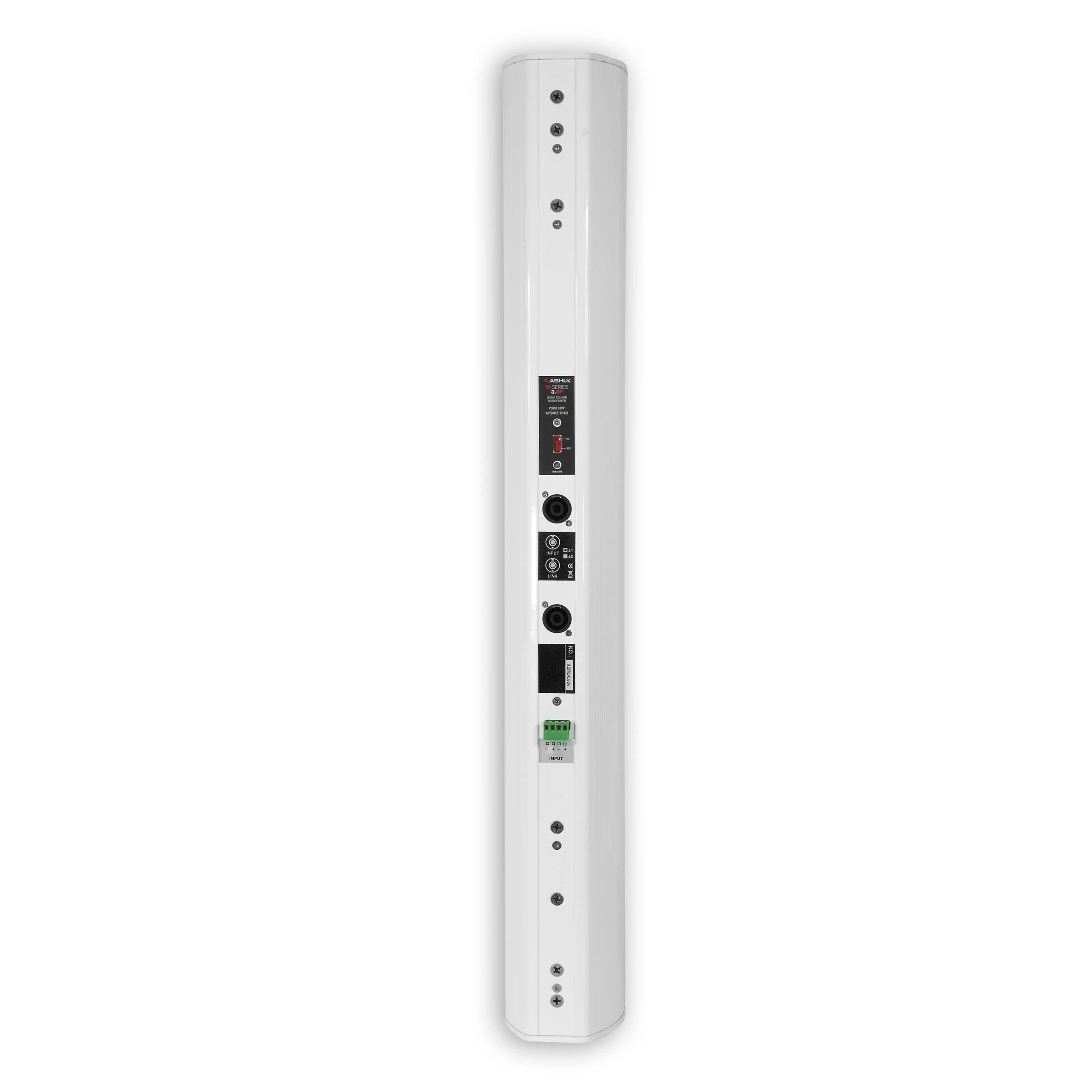 Ashly IS3.8P+W 8 x 3 240W Dual-Impedance Column Array Speaker, White.