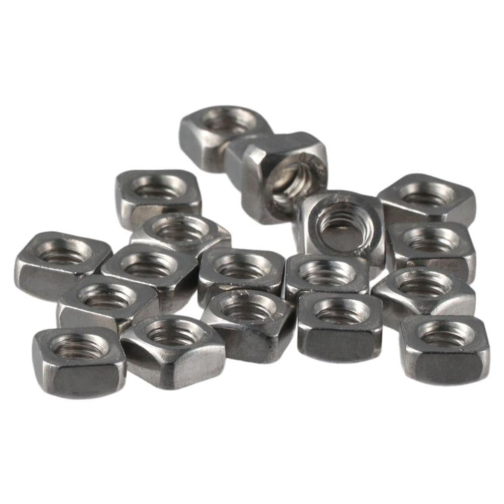Urjumpea 20PCS M6 Square Nuts 10mm Sliver Metric Coarse 304 Stainless Steel Thread Assortment
