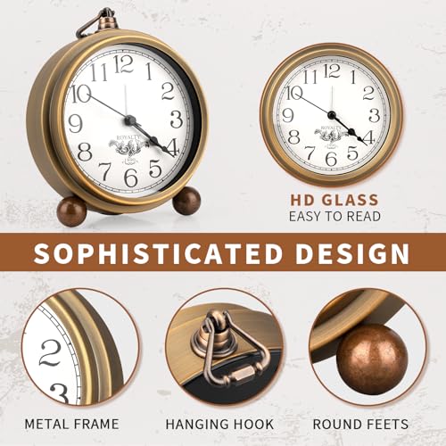 Vintageanalogclock52inchsupersilentclockbatteryoperatedalarmclockforbedroomsdesktravelandroomdecor Urban Country Home Decor Vintage analog clock52 inch super silent clockbattery operated alarm clock for bedrooms desk travel and room decor urban country home decor