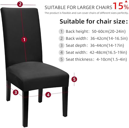 Vista 175 de YISUN Fundas para sillas de comedor, fundas elásticas de elastano para asiento de silla, extraíbles y lavables, fundas protectoras para sillas