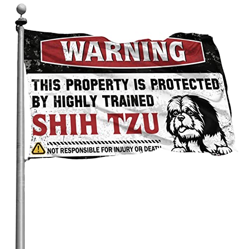 Drapeau Shih Tzu 152 x 244 cm grand format humour pour chambre