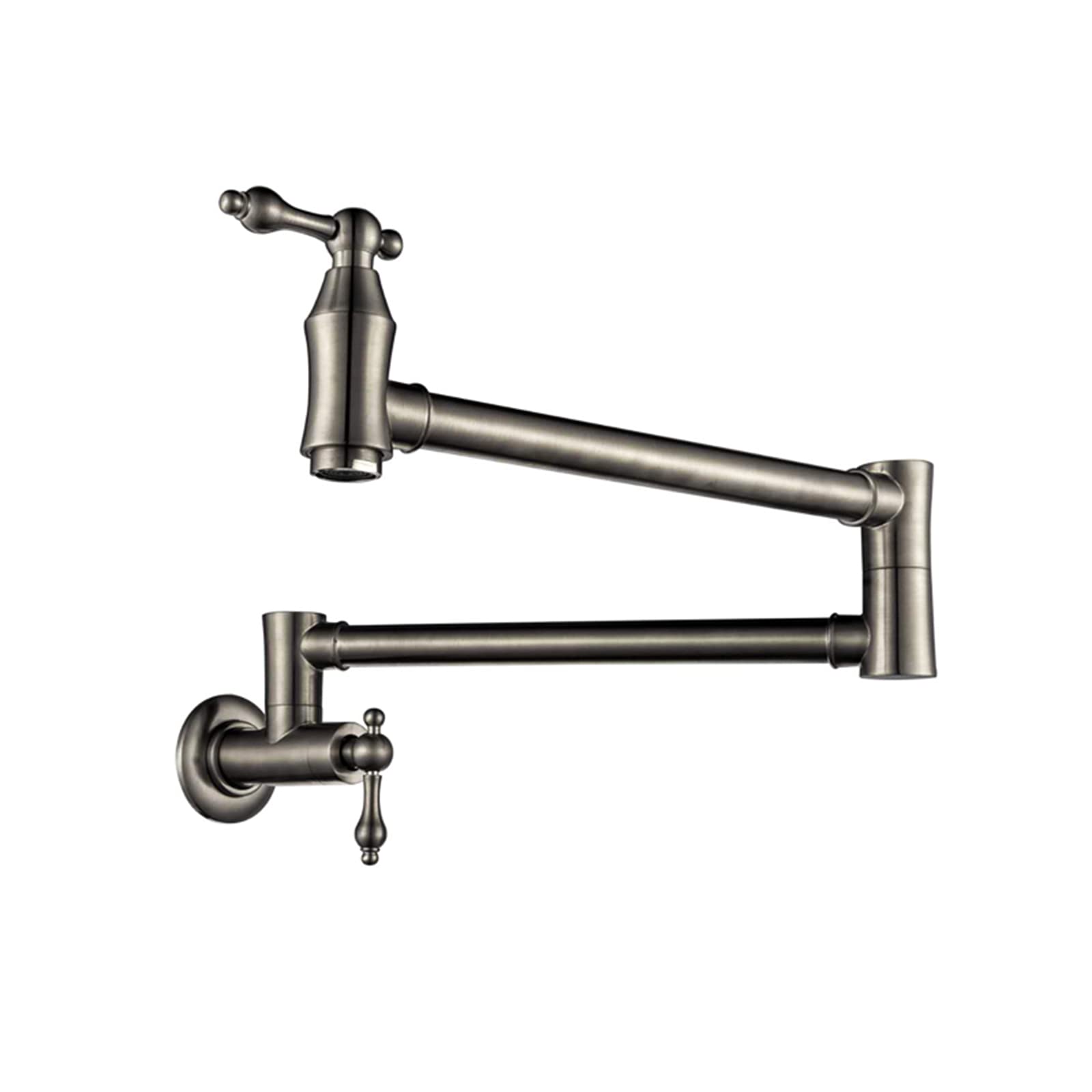 Grifo de cocina de pared individual de latón y caño giratorio universal