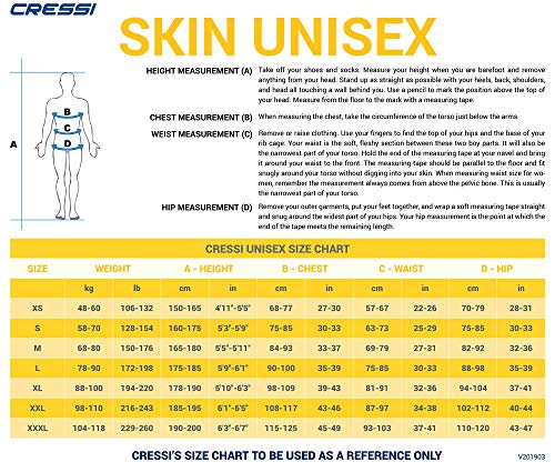 Roupa de Lycra para Esportes Aquáticos Cressi Skin 1.0 - Gggg