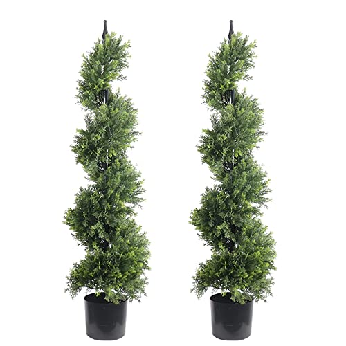 ALL SEASON GREEN 47'' Artificial Outdoor Plants Boxwood Topiary Spiral