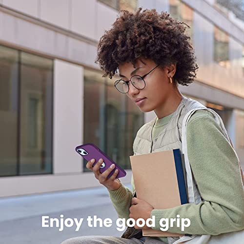 Image of Elzzi Liquid Silicone Cover Compatible with iPhone 14 Plus Case (6.7 inch) 3 Layer Microfiber Lining Covers Phone Cases Full Body Protective Wireless Charging Shockproof Back Cover (Grape Purple)