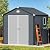 DWVO 8x6.2FT Outdoor Storage Shed w/o Floor, All-Weather Plastic Shed with Lockable Doors, Window & Vents, Plastic Tool Shed for Backyard, Patio, Poolside, Lawn, Gray