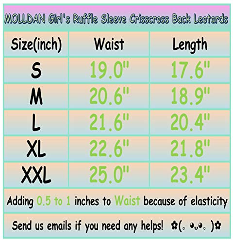 image for MOLLDAN Girls Dance Leotards for Ballet Dress Shiny Skirt Ruffle Sleev