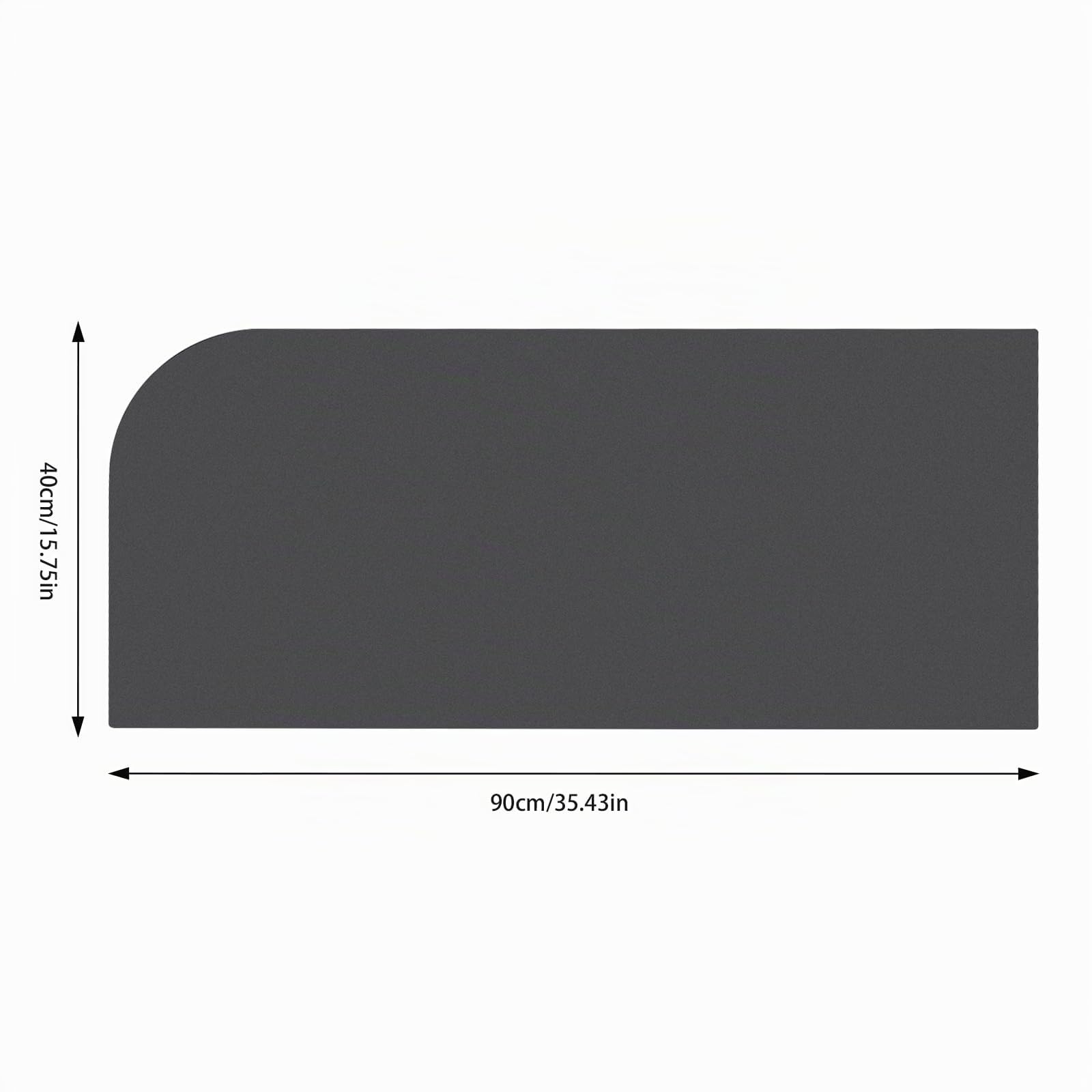 Separador WC Urinario Mampara 90x40cm Panel Divisorio de Urinario Montaje en Pared Separador de Urinario Mampara WC Urinario (Ángulo Redondo)