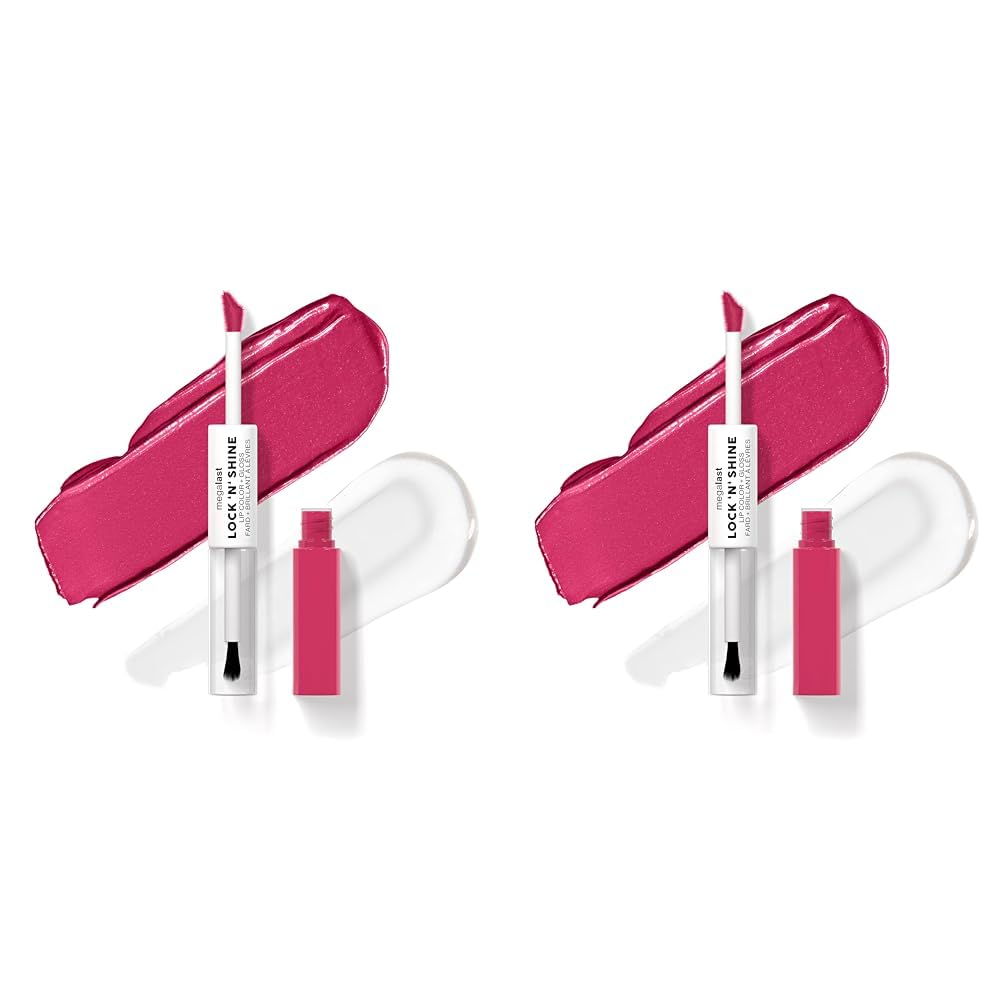 Wet n Wild Megalast Lock n' Shine, Dual-Ended Lip Color and Clear Gloss, Vitamin E and Jojoba Oil Enriched Formula