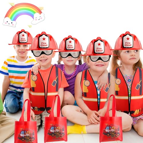 Set de 24 disfraces infantiles de bombero y obrero miniatura 4