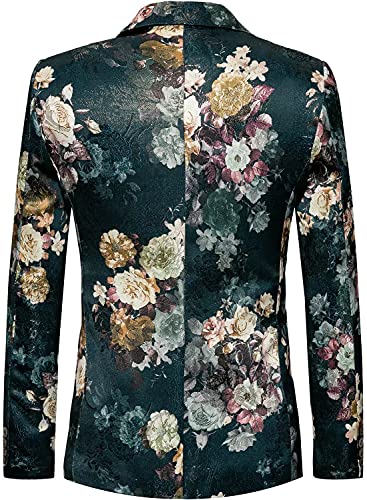 HENGAO Men's Casual Glitter Suit Stylish Slim Fit Blazer Jacket2