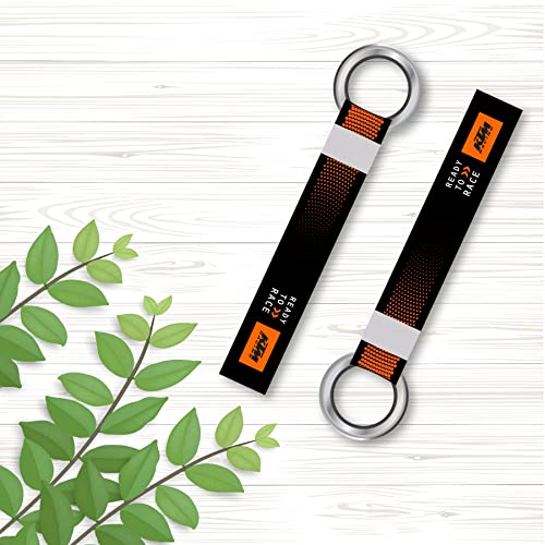 Image of SIGNOOGLE 1 Pcs Ready To Race Ktm Racing Rider Travel Theme Lanyard keychain Holder Compatible For All Bikes Car Key Holder Key Tag Multicolored (6 x 1 Inches)