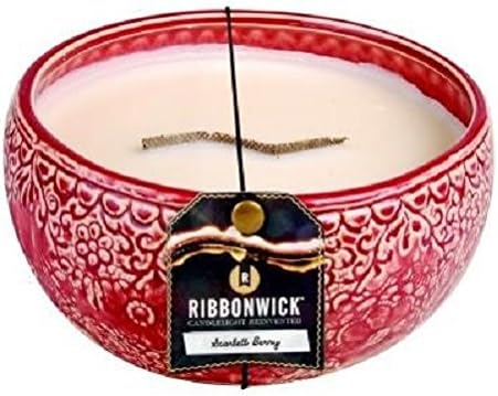 SCARLETT BERRY MEDIUM ROUND RibbonWick Scented Candle