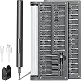 Mini Electric Screwdriver - 3.7V Small Cordless Precision Screwdriver Set - 55 Precision Bits & LED Light & Magnetic Mat - Repair Tool for Electronics Phone Watch Camera Laptop