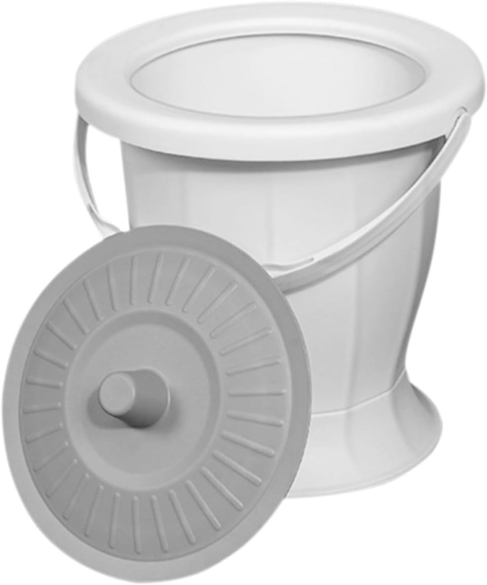 Portable Chamber Pot with Lid for Adults Reusable Spittoon Urinal Bucket for Home and Travel Durable Plastic Design for Elderly and Pregnant Women
