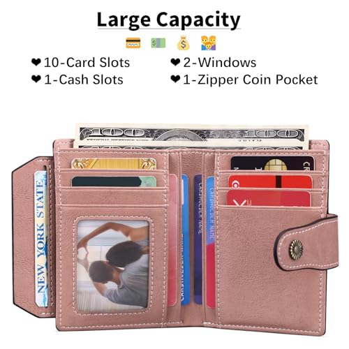 FALAN MULE Small Wallet for Women Leather Bifold Compact RFID Blocking Small Womens Wallet2