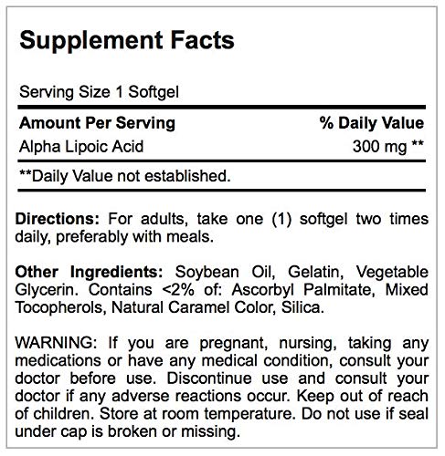 Puritan's Pride Alpha Lipoic Acid 300 Mg #TOP23