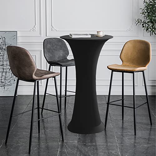 Image of Cocktail Table Covers - 2 Pack 24 inchx43 inch Fitted Highboy Table Cloth - Black