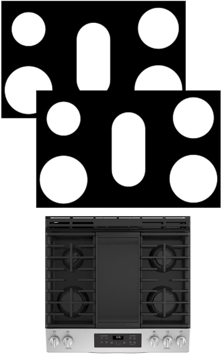 2 Pcs 30Inch Stove Top Protectors For GE Model PGB965BPTS 5 burner Gas Range Cooktop Cover liner