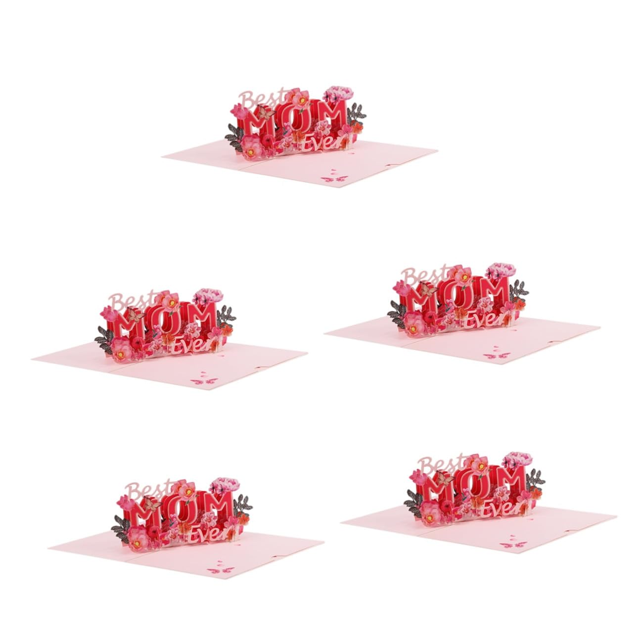 COHEALI 5 Stück Muttertags Grußkarte aus Papier 3D Pop Up Karte mit Blumenmotiv Personalisierbare Segenskarte für Mama Klappkarte mit Kreativem Design