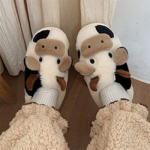 Image of Jerzmy Cute Animal Cow Pig Men Women House Slippers, Comfy Memory Foam Cloudy Soft Slippers Plush Home Shoes for Bedroom Living Room Indoor