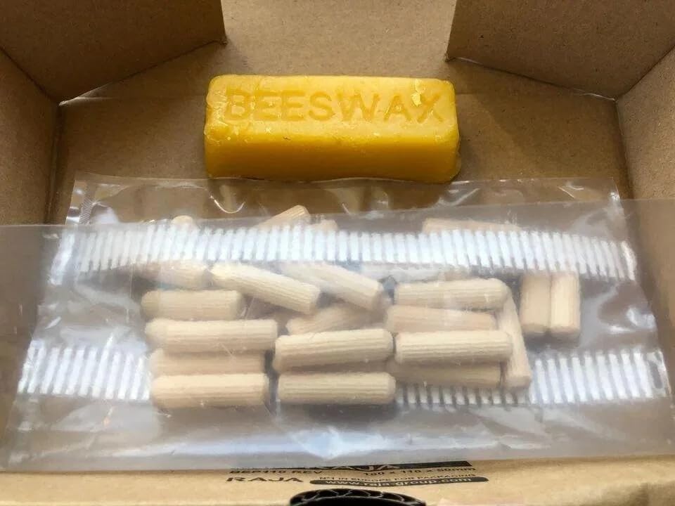 Outdoor Mushroom Log Growing Kit | Spawn Plugs & Beeswax | Shiitake Lions Mane White Oyster Tarragon Oyster & Golden Enoki | Grow on Logs for 3 to 5 Years | Merryhill Mushrooms | (Lions Mane)