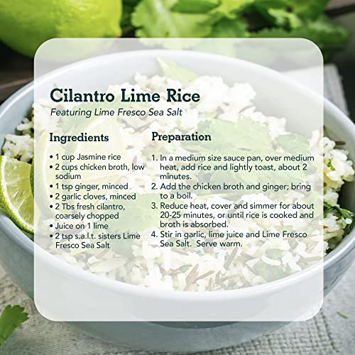 S.a.l.t. Sisters Lime Fresco Sea Salt, Unique Citrus + Salt Blend Alternative To Table Salt, Meat Seafood Vegetable Seasoning, Gmo Free, Msg Free, Resealable Pouch, 16 Oz #TOP3