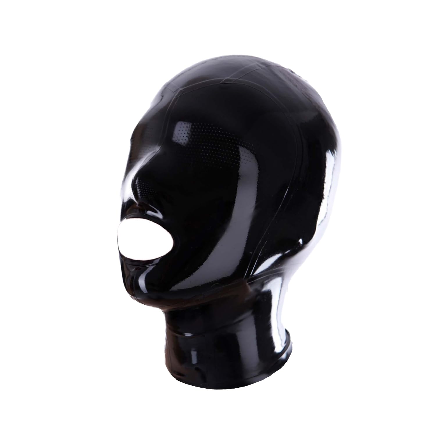 IOKUKI Cagoule en Latex avec Trous pour Respirer,Cagoule en Latex avec Ouverture pour La Bouche et Fermeture éclair à L'arrière