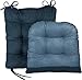 The Gripper Twill Jumbo XL Non-Slip Rocking Chair Cushion Set with Thick Padding, Includes Seat Pad & Back Pillow with Ties for Indoor Living Room Rocker, 17x17 Inches, 2 Piece Set, Sapphire