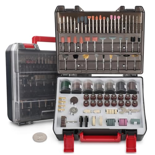 Hi-Spec 305pc Rotary Tool Accessories Bit Set. Compatible 1/8" 3.2mm Collets, Sanding, Cutting, Polishing, Drilling Bits & More in a Portable Tool Box Case