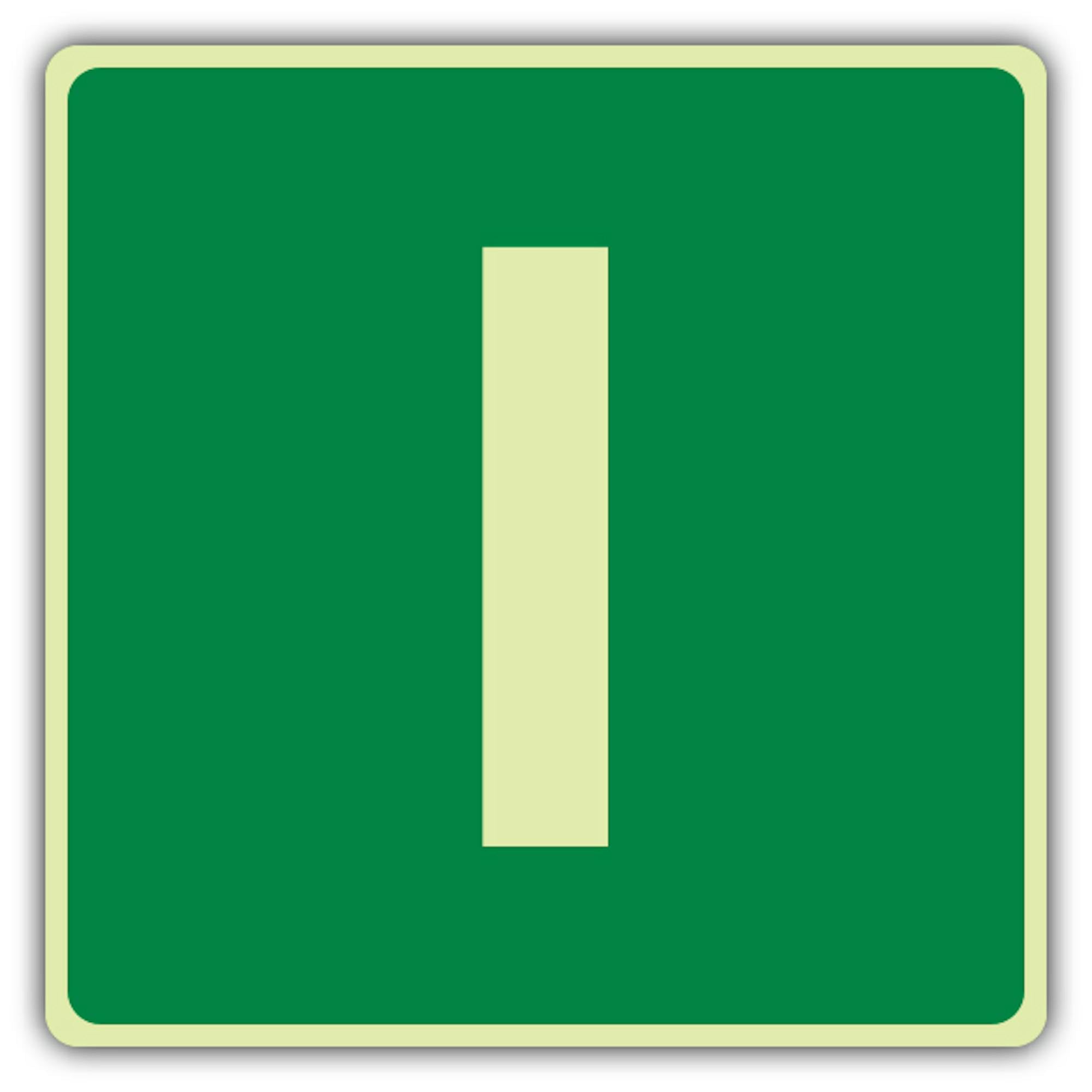 V Safety I Label Panneau 450 x 450 mm Double Lueur Rigide Vert