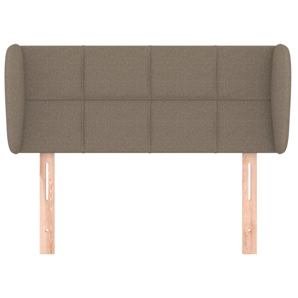 Zagłówek z uszami, kolor taupe, 93 x 23 x 78/88 cm, materiał, regulacja wysokości, tapicerka, do sypialni, rama łóżka, łóżko pojedyncze, trwały