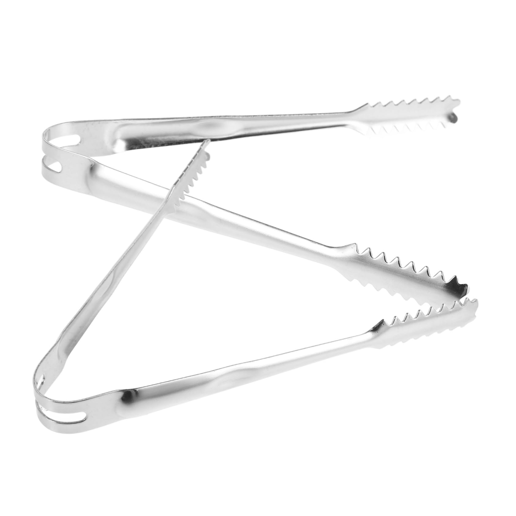 MUCKLILY 2pcs Stainless Steel Buffet Tongs with Nonslip Grip Versatile Small Serving Tongs for Ice Bread Fruit and Barbecue Food Clips for Parties and Events