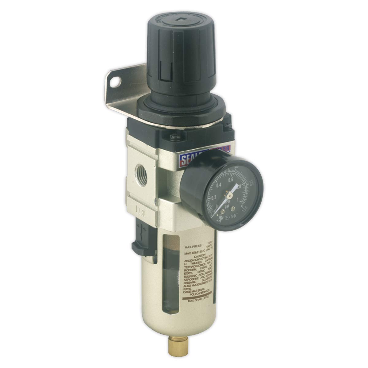 Sealey SA106FR Air Filter/Regulator Max. Airflow 70cfm