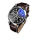 Pasabideak Absolute Billig. Sieht Aber Wirklich Teuer Herren Kleid Watch- Fashion Einfache Analog Armbanduhr Zifferblatt Quarz Krokodil Kunstleder (Brown+Blue)