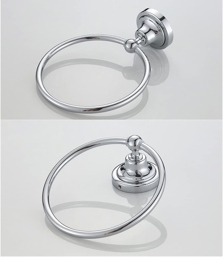 Towel Holder Towel Racks, Round Wall-Mounted Towel Holder Rings, Chrome Plated Stainless Steel Bathroom Towel Racks Ring Towel Hanger