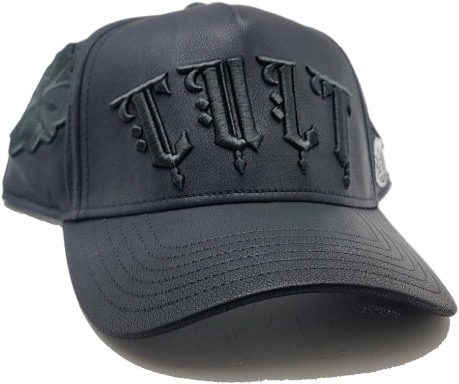Cult of Individuality New Luxe El Alfa Leather Toned Black Era Snapback Hat - Image 4
