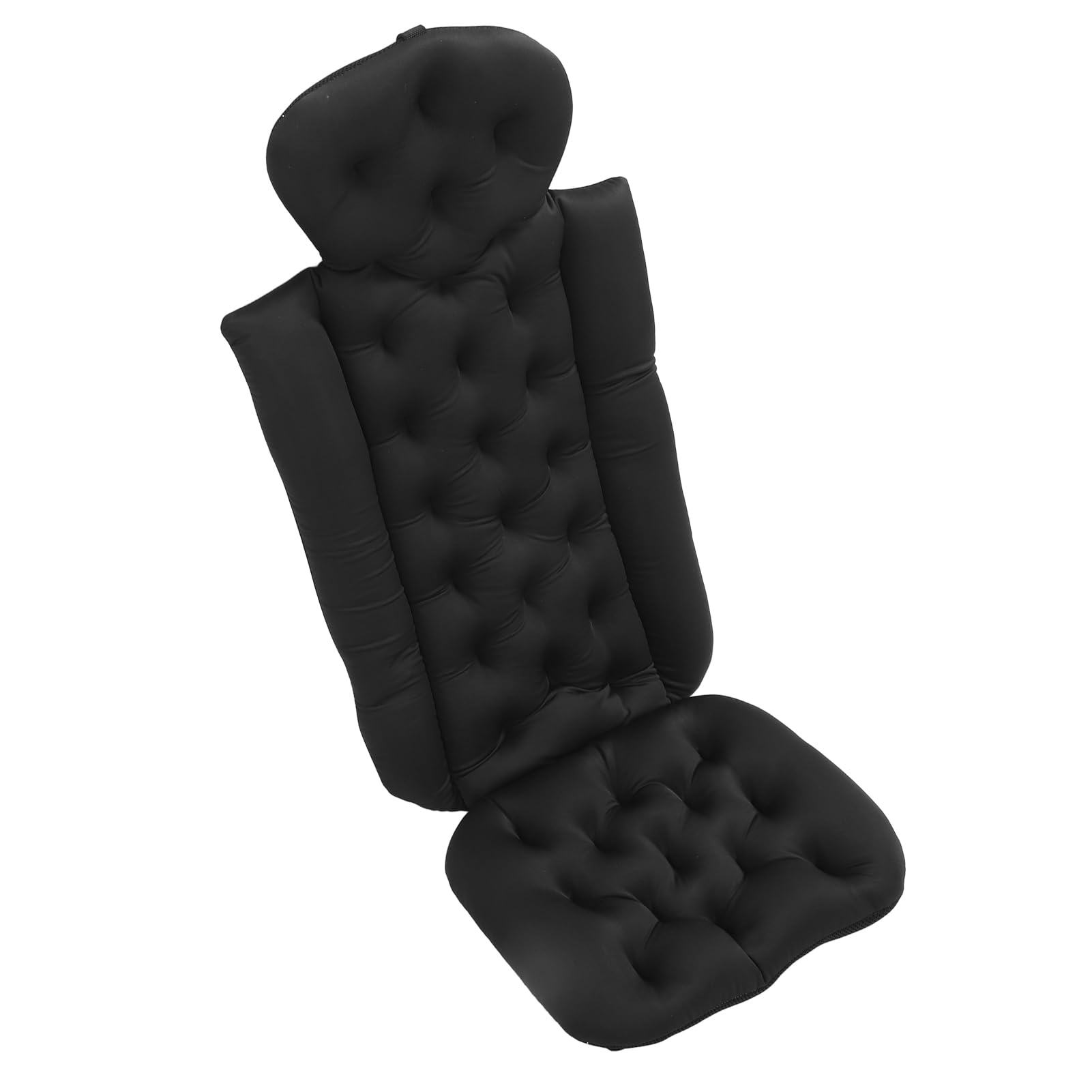 Cojín Antideslizante para Bañera Completa con Diseño Extraíble para una Fácil Limpieza, Soporte Suave para Cabeza, Cuello y Hombros, Multiusos como Almohada de SPA para Piscina (Negra)