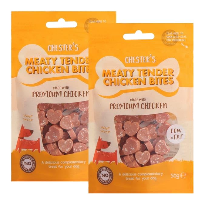 Chesters Meaty Tender Chicken Bites – 2 x 50g Dog Treats
